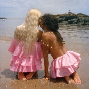 Tia Adeola White Ruffle Mini skort